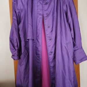 Elegant Purple Women's Trench Coat